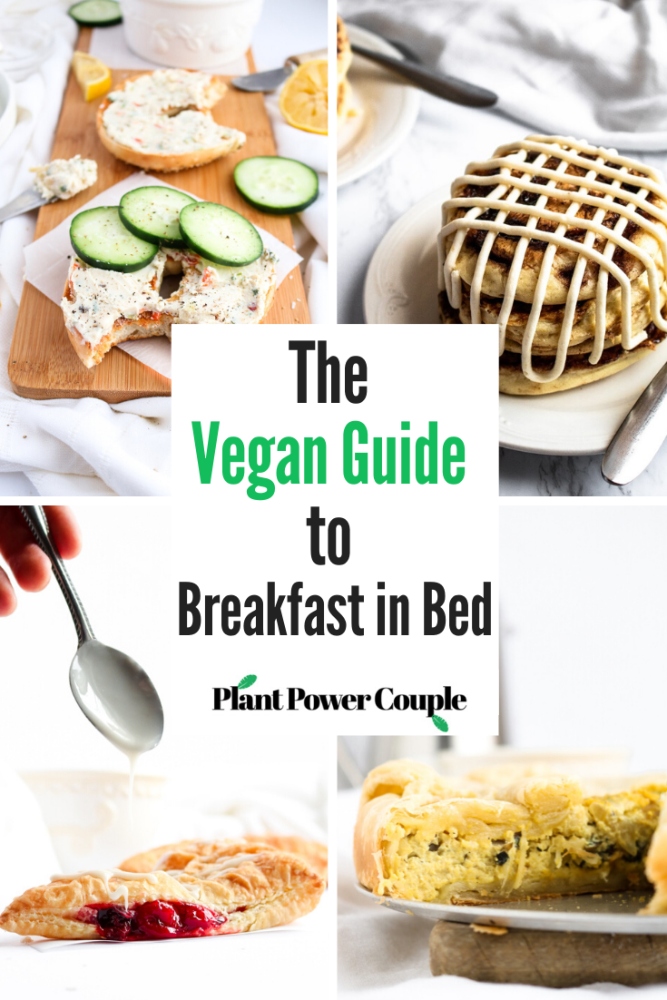 These are our FAVORITE vegan breakfast in bed recipes and tips. From savory to sweet, simple-but-delicious to extravagant-but-worth-it, we think you’ll find a dynamite vegan breakfast recipe for everyone in this post! #vegan #veganbreakfast #veganrecipe #breakfastinbed #selfcare