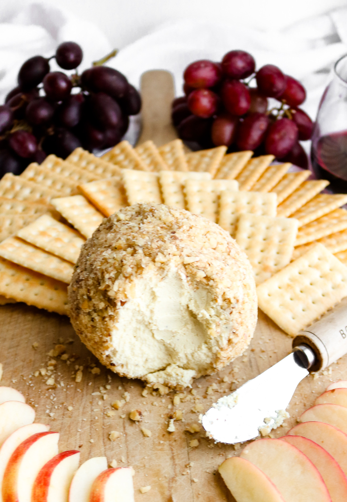 You will not believe how easy this vegan cheeseball recipe is! It uses simple methods and ingredients you probably already have in your kitchen. Not to mention, this vegan cheeseball has a killer cheesy flavor, mind-blowingly creamy texture, is omnivore-approved, and cashew-free! #vegan #appetizer #veganrecipes #tofu #plantbased #vegancheese // plantpowercouple.com