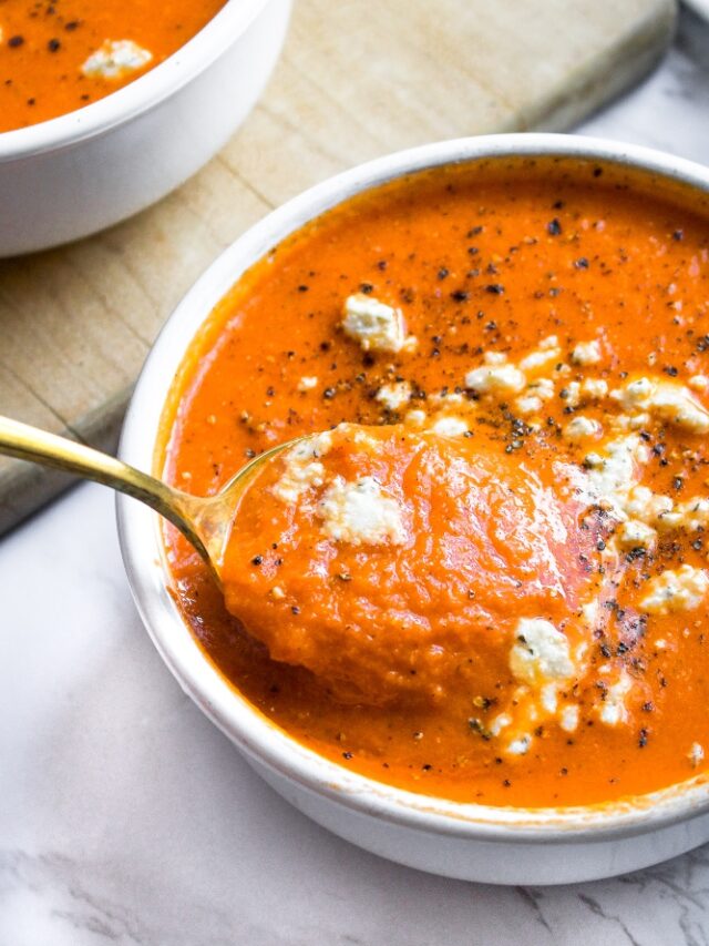 Behold: The creamiest, cheesiest, coziest homemade vegan tomato soup! It's an easy and healthy dinner recipe that can be made from either fresh tomatoes or canned tomatoes. It’s freezer-friendly, perfect for meal prep, and has a rich creamy texture. You'll be shocked it’s dairy-free! #vegan #vegansoup #tomatosoup #dairyfree #plantbased #homemadetomatosoup #pantrystaples #freezerfriendly #easyveganrecipe #freshtomatoes #veganmealprep