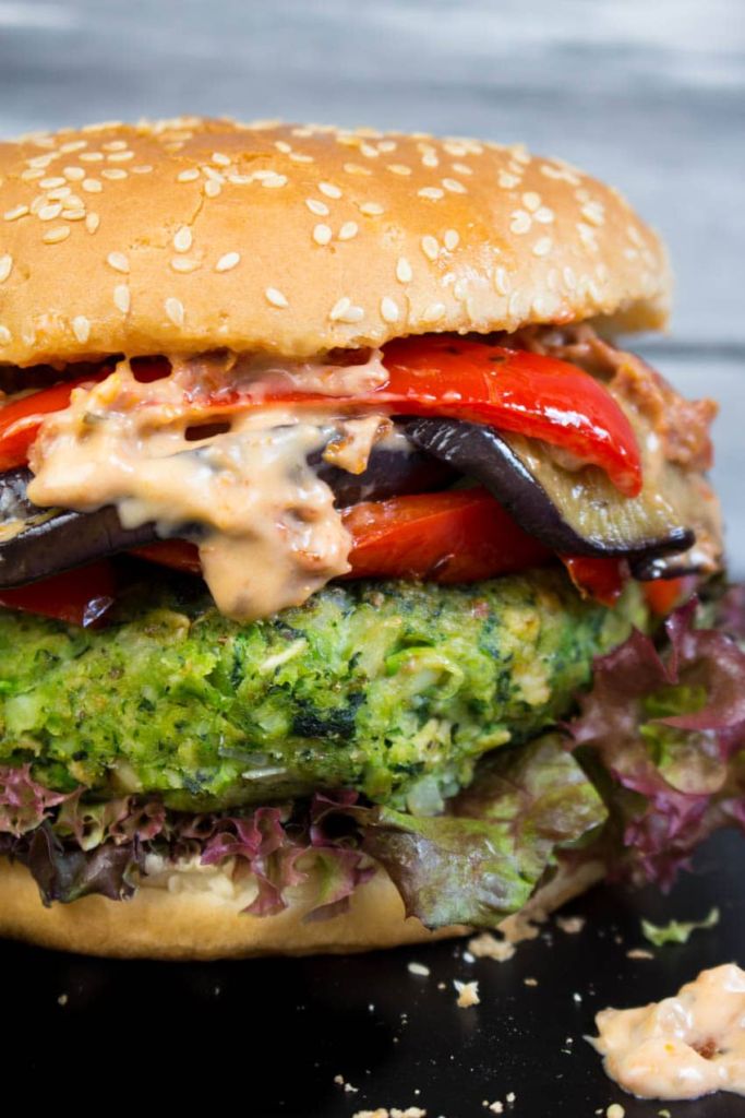 10 (Vegan) Ways to Get Your Greens That Aren't Salad or Gross: Green Monster Veggie Burger by Vegan Heaven