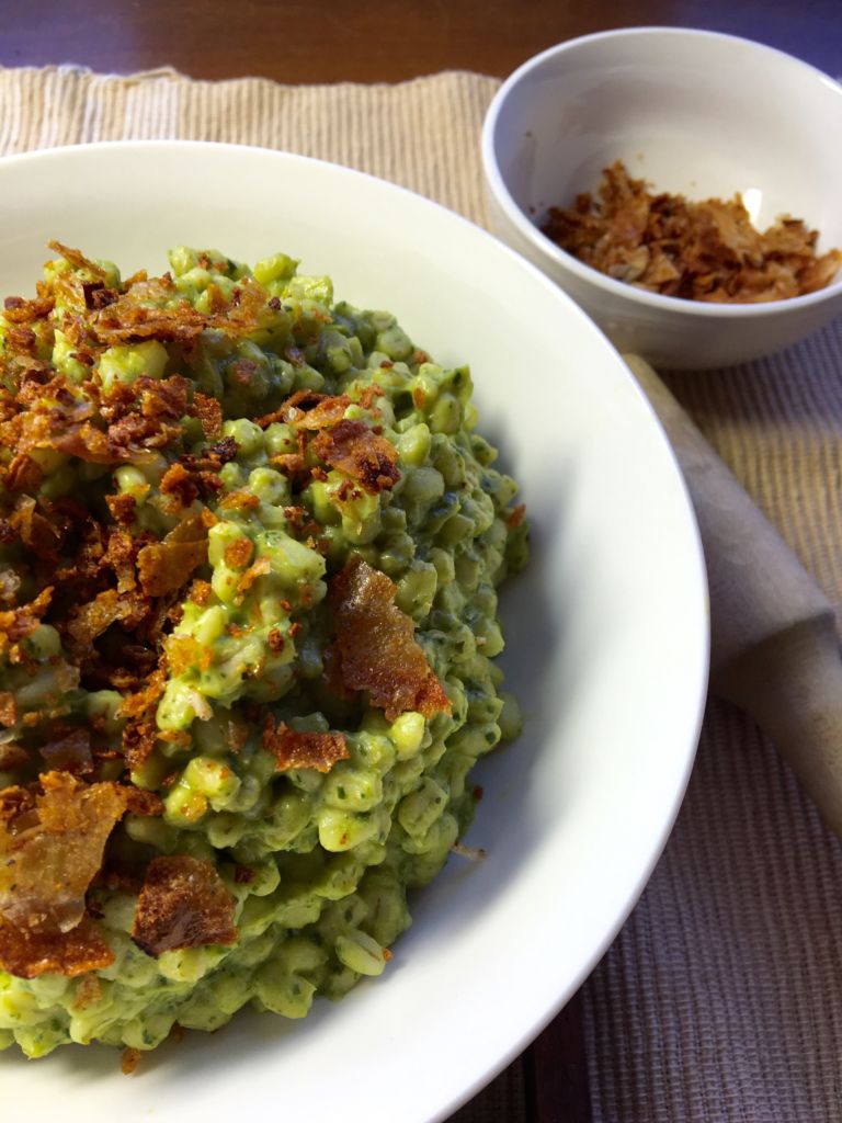 Pesto Avocado Barley Risotto - vegan, easy, healthy!
