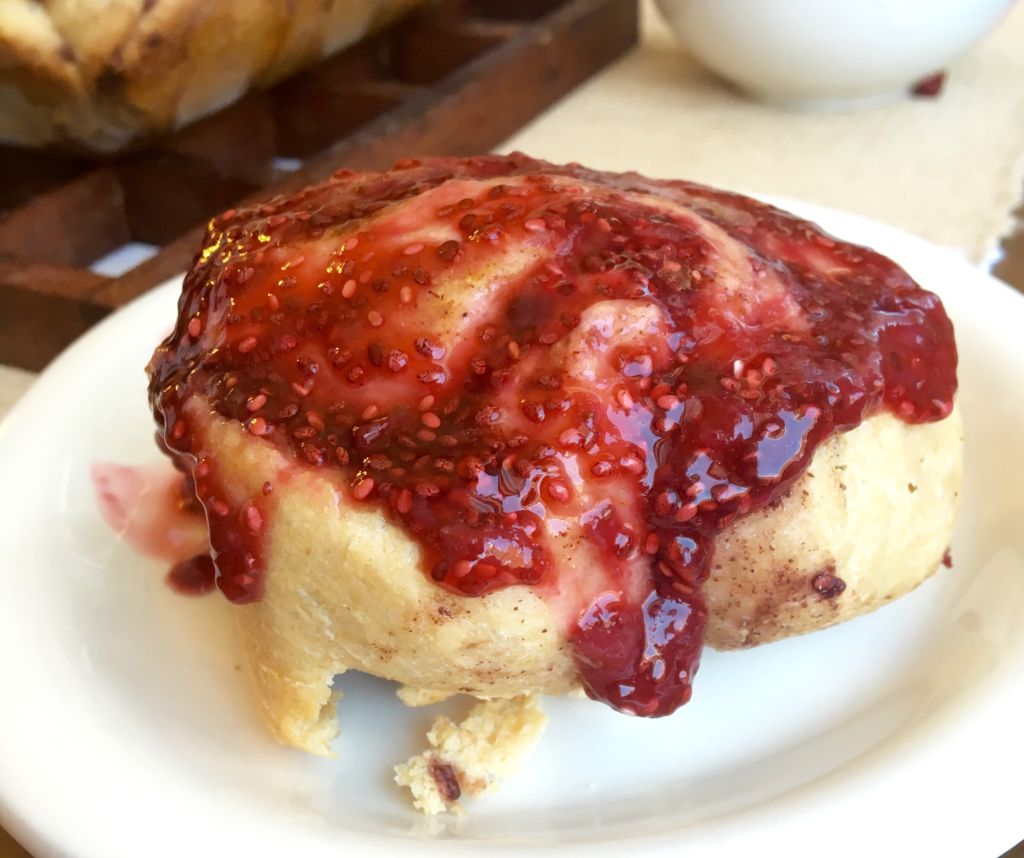 PB & J Cinnamon Roll - deliciously vegan