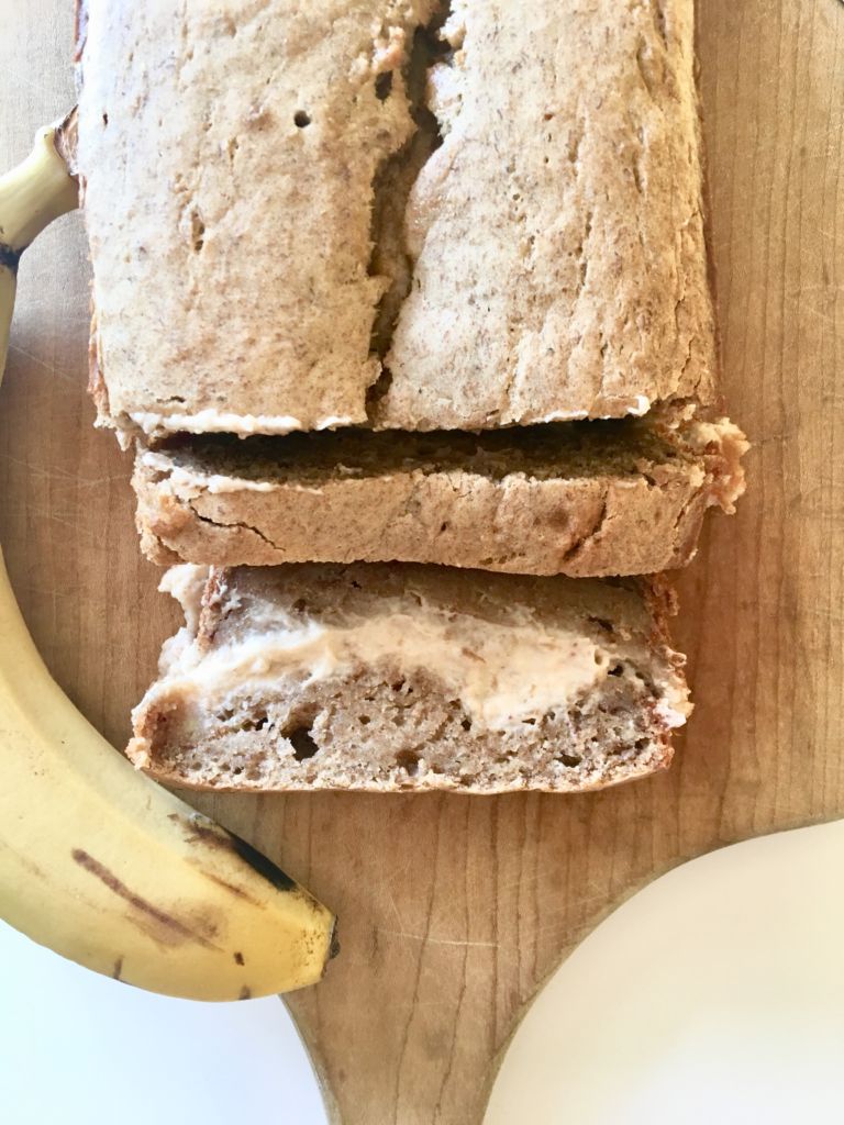 Vegan Cream Cheese Stuffed Banana Bread