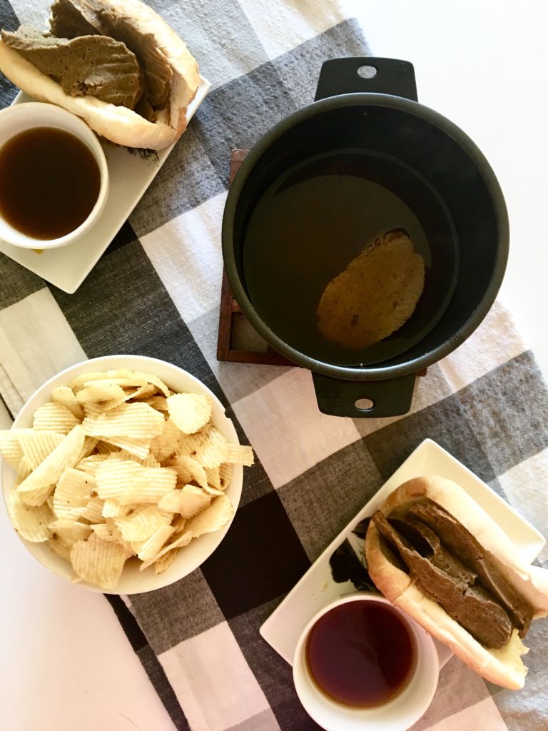 Vegan French Dip Sandwiches with a meaty, tender beef seitan that will rock your world! // plantpowercouple.com