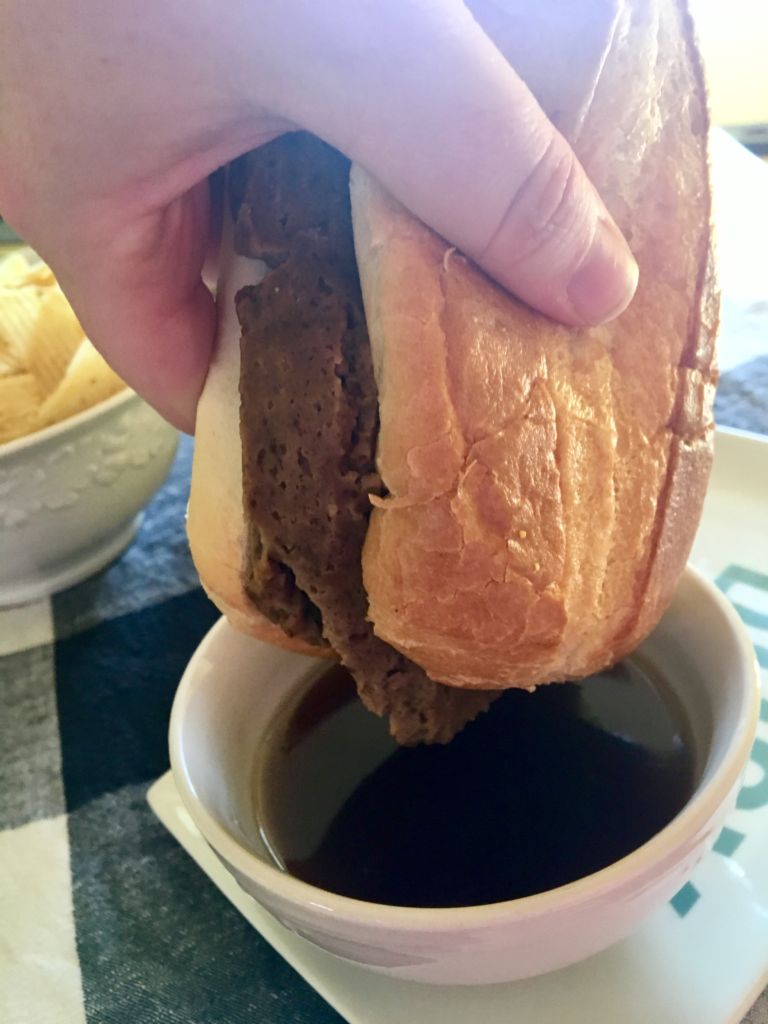 Vegan French Dip Sandwiches with a meaty, tender beef seitan that will rock your world! // plantpowercouple.com