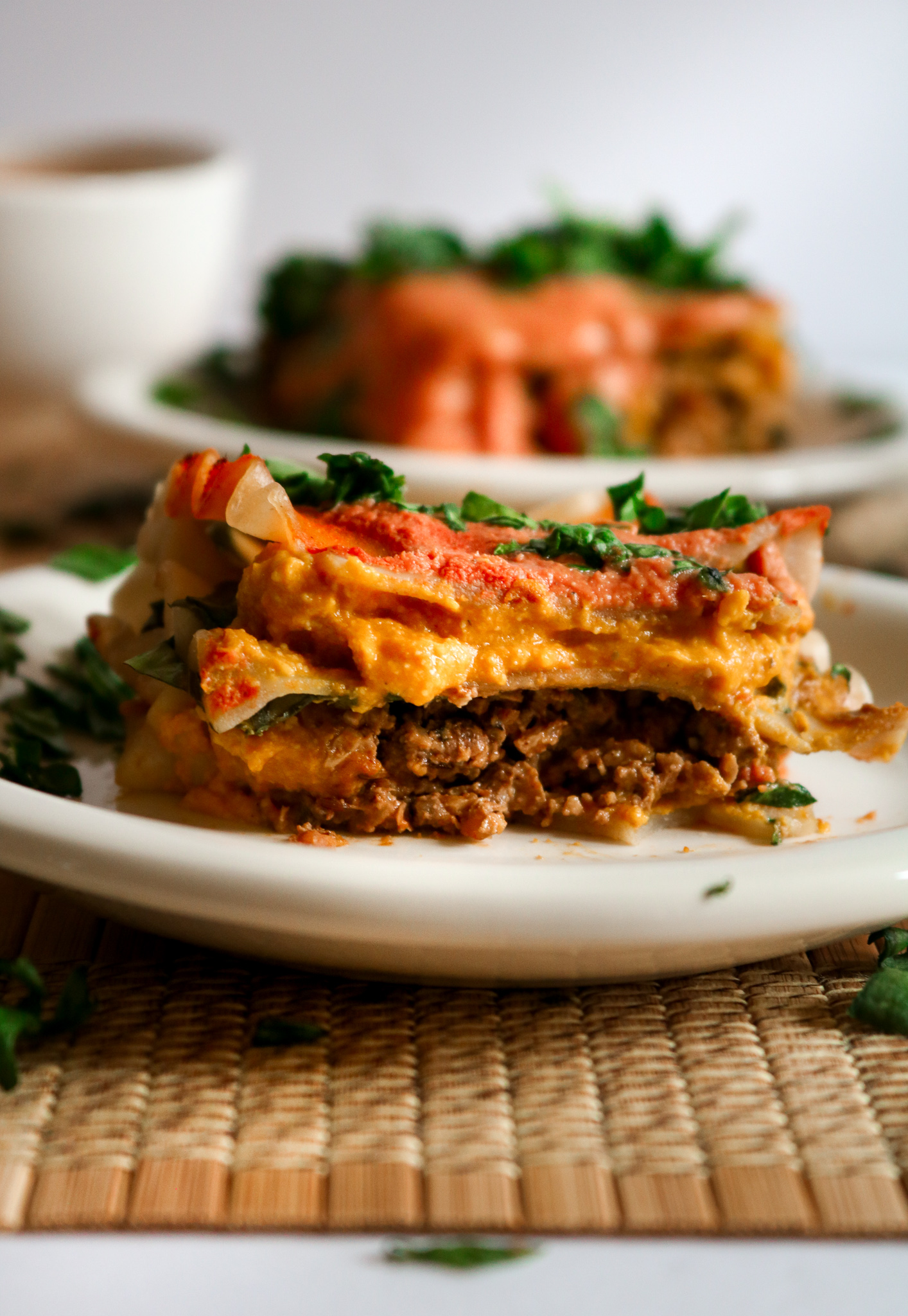 This Vegan Tikka Masala Lasagna is pure comfort food! All the things you love about traditional lasagna but with an Indian-inspired flavor that will knock you off your feet! Easy to make and freezer friendly too! // plantpowercouple.com