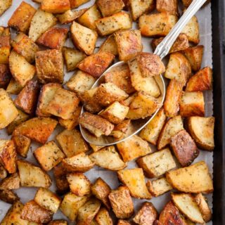 Every good cook needs a solid roasted potato recipe in their arsenal, and this is ours! It's made with only six simple ingredients and comes out perfectly crispy + flavorful every. single. time.﻿ #vegan #potatoes #veganrecipes #glutenfree #plantbased