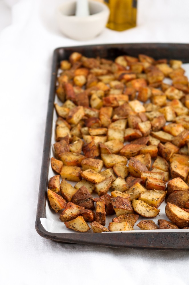 Every good cook needs a solid roasted potato recipe in their arsenal, and this is ours! It's made with only six simple ingredients and comes out perfectly crispy + flavorful every. single. time.﻿ #vegan #potatoes #veganrecipes #glutenfree #plantbased
