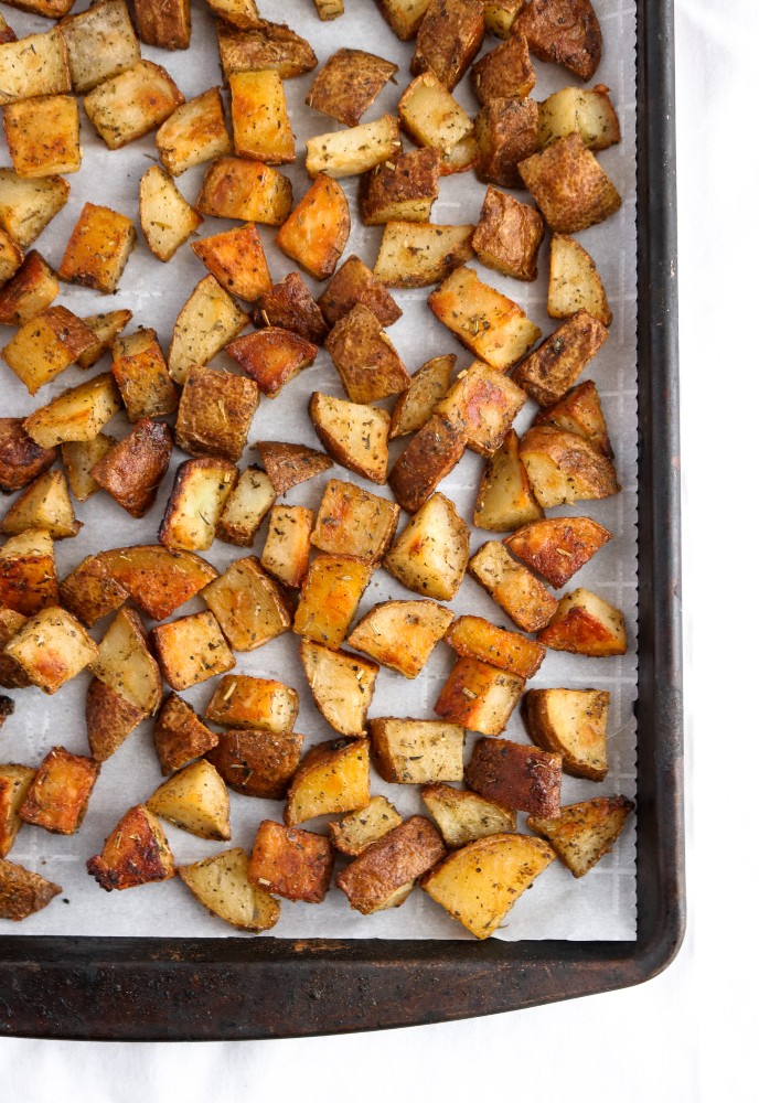 Every good cook needs a solid roasted potato recipe in their arsenal, and this is ours! It's made with only six simple ingredients and comes out perfectly crispy + flavorful every. single. time.﻿ #vegan #potatoes #veganrecipes #glutenfree #plantbased