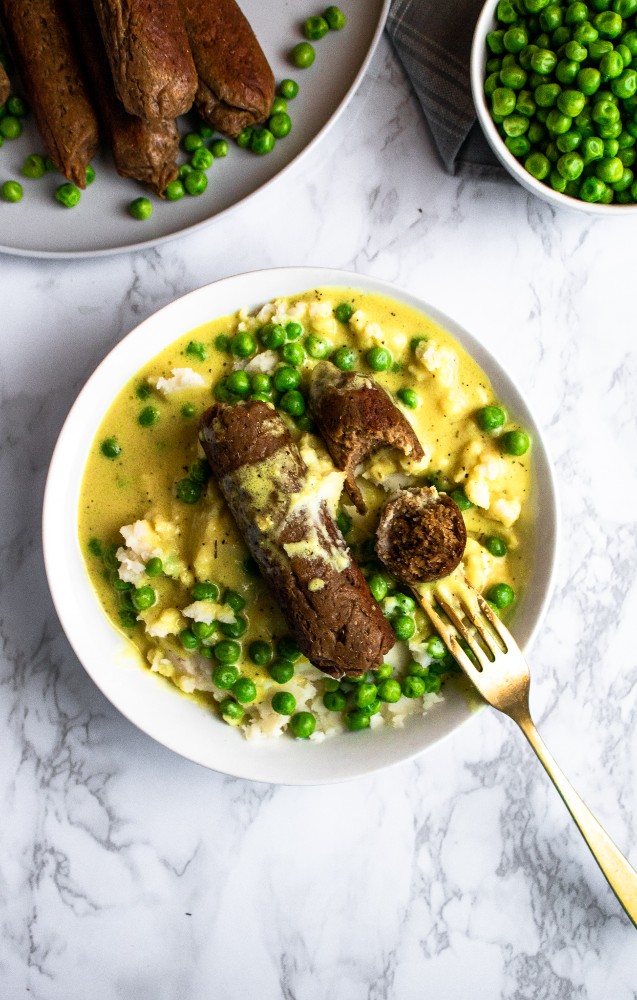 THE most meaty, mouth-watering, and memorable seitan sausages of all time! With only 10 ingredients and 1 hour, you can make perfect vegan sausages right in your own kitchen. #vegan #seitan #dinner #plantbased // plantpowercouple.com