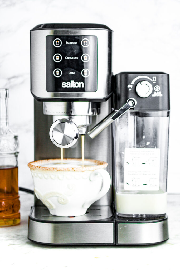 Head on view of a Salton Barista plus espresso machine