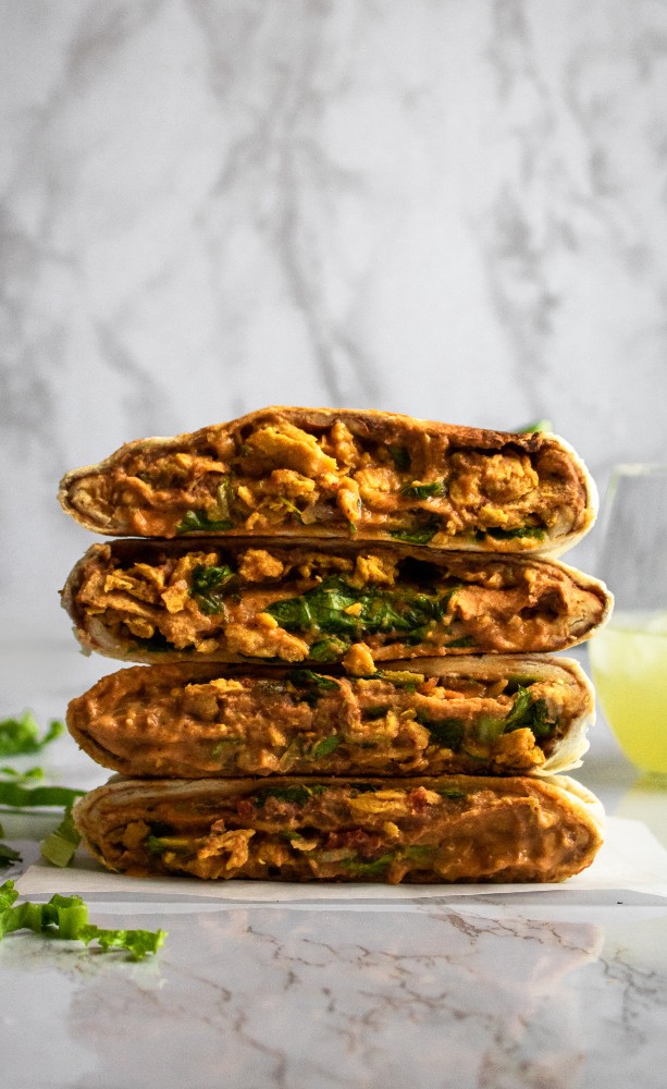 This vegan crunchwrap is delicious, easy, and just plain FUN. It makes an awesome vegan dinner or lunch recipe that can be prepared ahead of time and totally customized to your tastes. #vegan #crunchwrap #plantbased #plantpowercouple // plantpowercouple.com