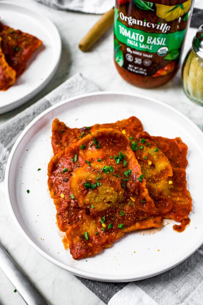 This healthy homemade vegan ravioli recipe is a fun cooking project, and you’ll probably be surprised how easy it actually is! Filled with a spicy Italian-inspired quinoa meat and dairy free spinach ricotta cheese filling, they are FULL of flavor and the perfect plant based comfort food.
